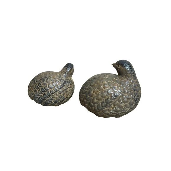 Vintage Wony Japan Quail Bird Figurines Set of 2. Decor. Wild Life. - Picture 3 of 5